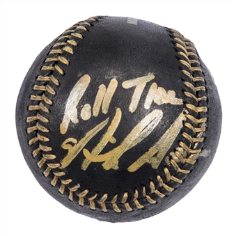 Nick Saban Signed & Inscribed Official Black & Gold Major League Baseball (Beckett)